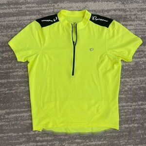Pearl Izumi Quest Quarter Zip short sleeved yellow Cycling Jersey